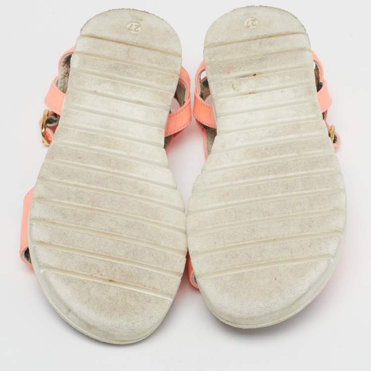 Pre Owned Roberto Cavalli Size 27 Pink Patent Leather Ankle Strap Sandals