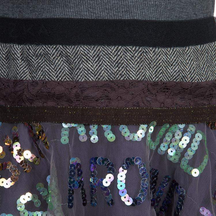 Pre Owned Roma e Tosca Multicolor Sequin Embellished Skirt 10 Yrs