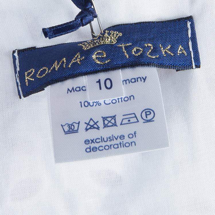 Pre Owned Roma e Tosca White Eyelet Embroidered Sleeveless Dress 10 Yrs 