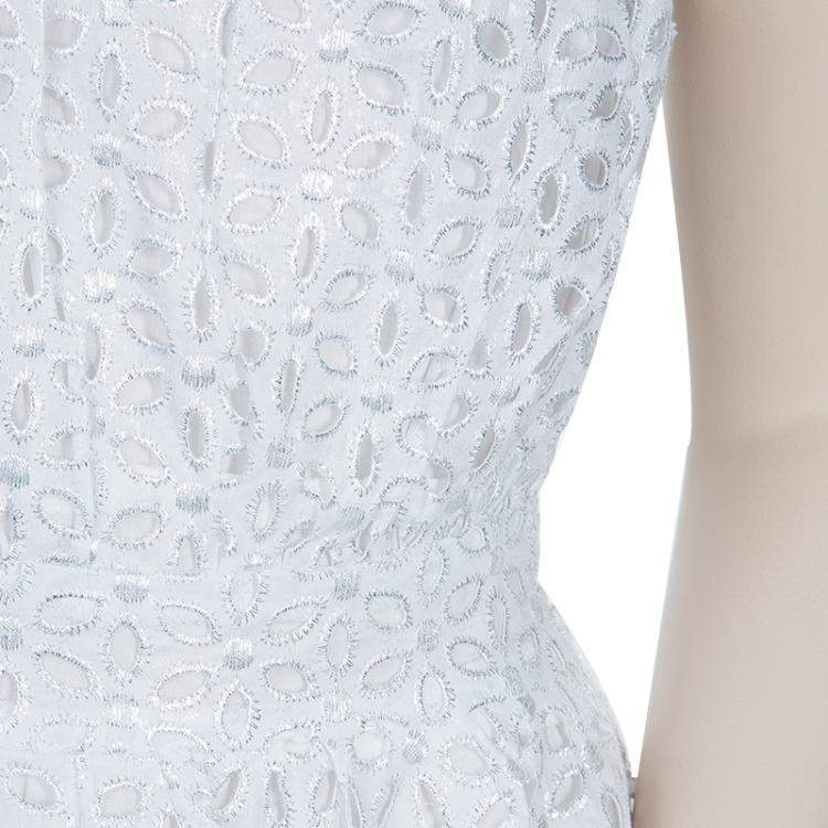 Pre Owned Roma e Tosca White Eyelet Embroidered Sleeveless Dress 12 Yrs 