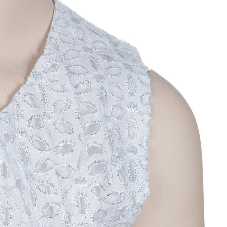 Pre Owned Roma e Tosca White Eyelet Embroidered Sleeveless Dress 14 Yrs 