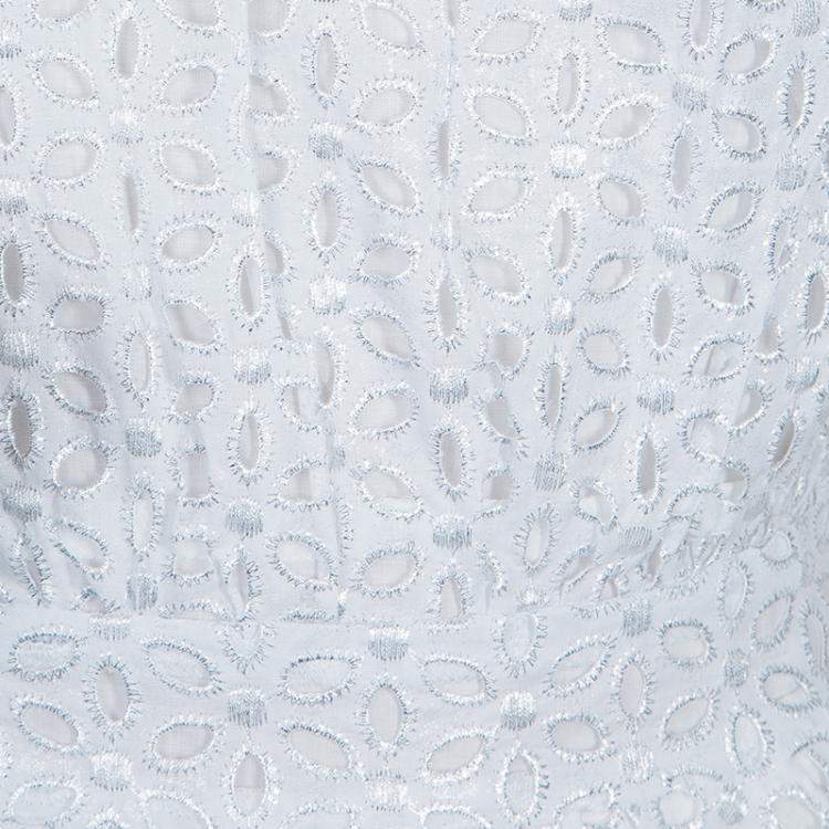 Pre Owned Roma e Tosca White Eyelet Embroidered Sleeveless Dress 14 Yrs 