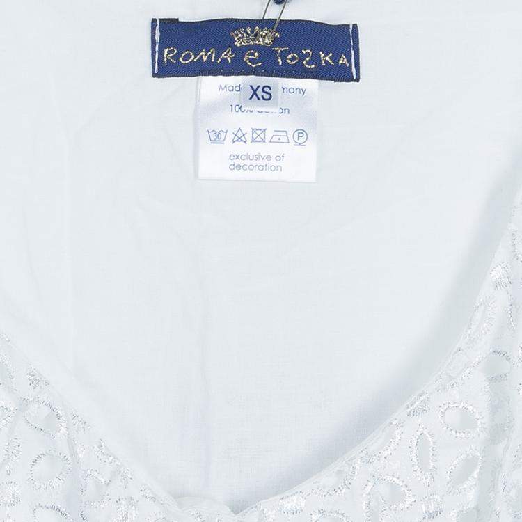 Pre Owned Roma e Tosca White Eyelet Embroidered Sleeveless Dress 14 Yrs 