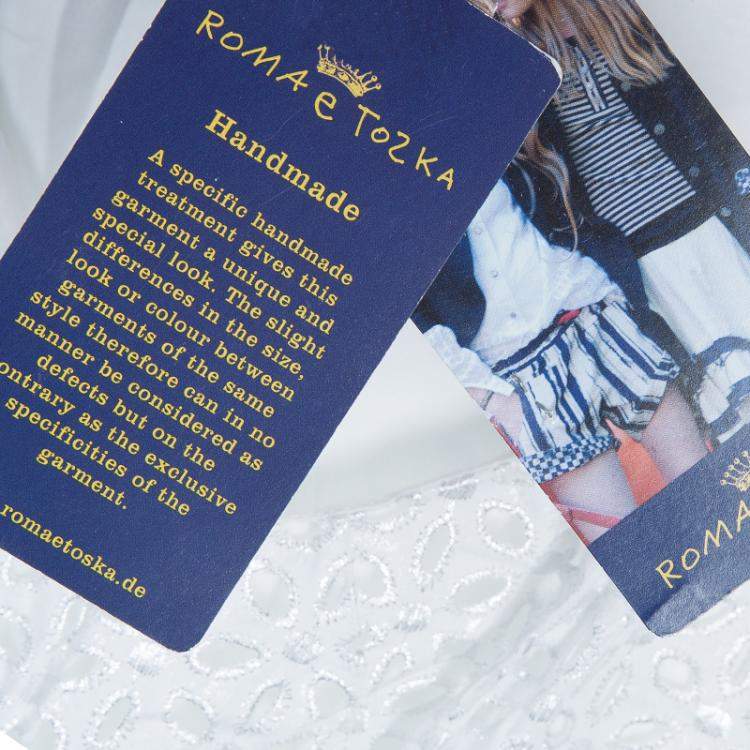 Pre Owned Roma e Tosca White Eyelet Embroidered Sleeveless Dress 14 Yrs 