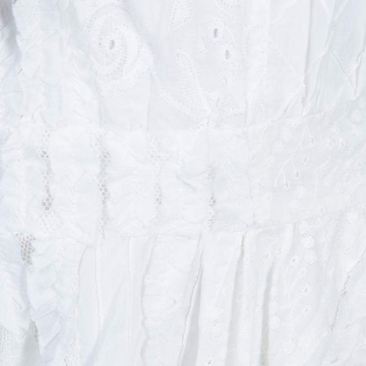 Pre Owned Roma e Tosca White Embroidered Sleeveless Dress 12 Yrs