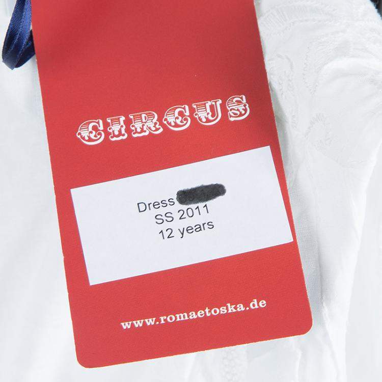 Pre Owned Roma e Tosca White Embroidered Sleeveless Dress 12 Yrs