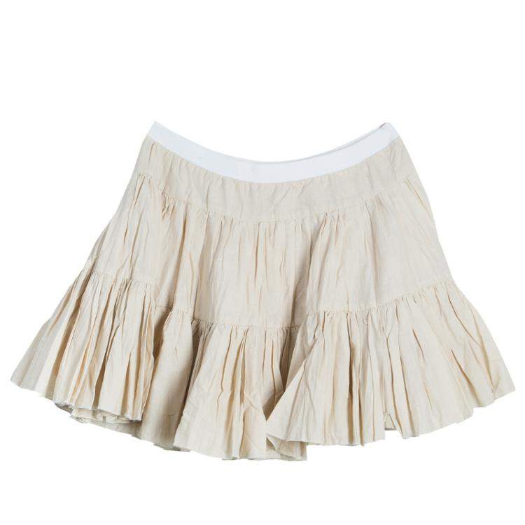 Pre Owned Roma e Tosca Beige Cotton Skirt 12 Yrs