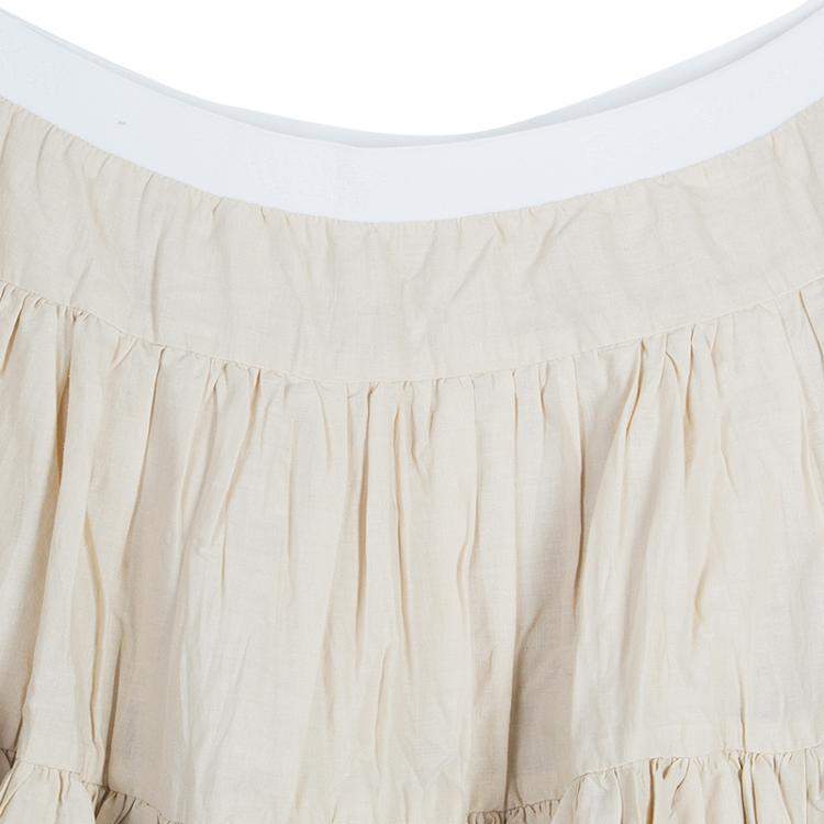 Pre Owned Roma e Tosca Beige Cotton Skirt 12 Yrs