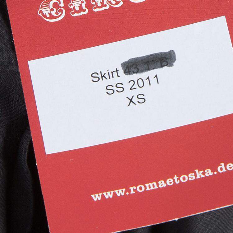 Pre Owned Roma e Tosca Black Cotton Skirt 14 Yrs