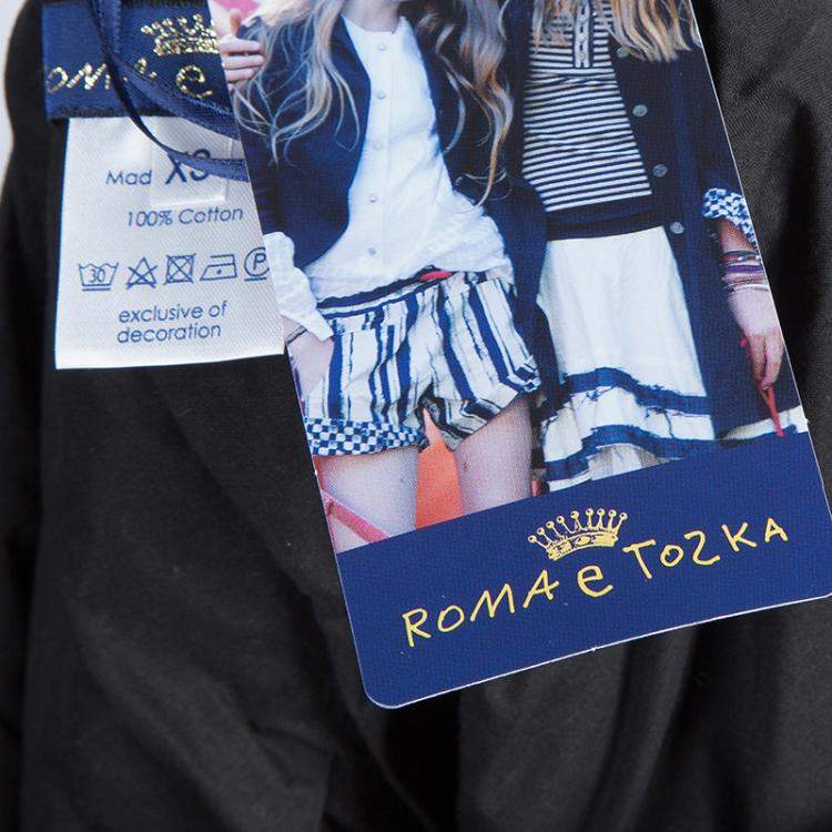 Pre Owned Roma e Tosca Black Cotton Skirt 14 Yrs