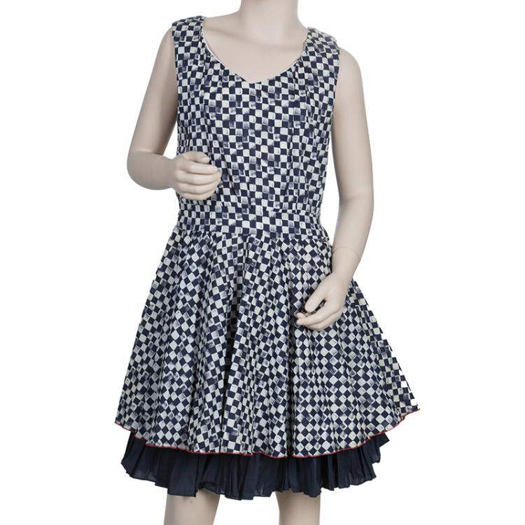 Pre Owned Roma e Tosca Navy Blue Cotton Skirt 10 Yrs