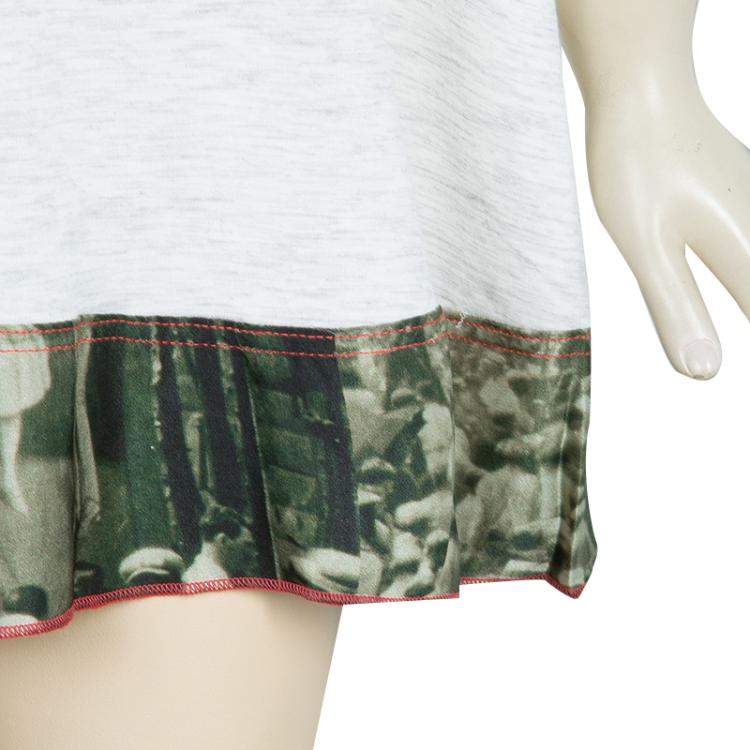 Pre Owned Roma e Tosca Light Grey Melange New York Print Trim Dress 6 Yrs 