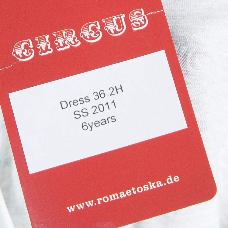 Pre Owned Roma e Tosca Light Grey Melange New York Print Trim Dress 6 Yrs 