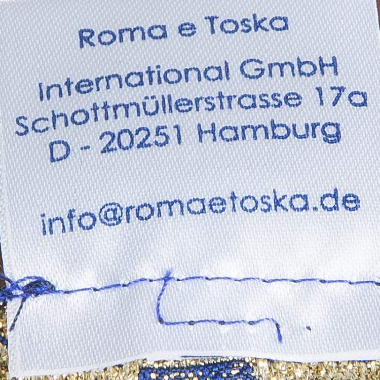 Pre Owned Roma e Tosca Light Grey Melange New York Print Trim Dress 6 Yrs 