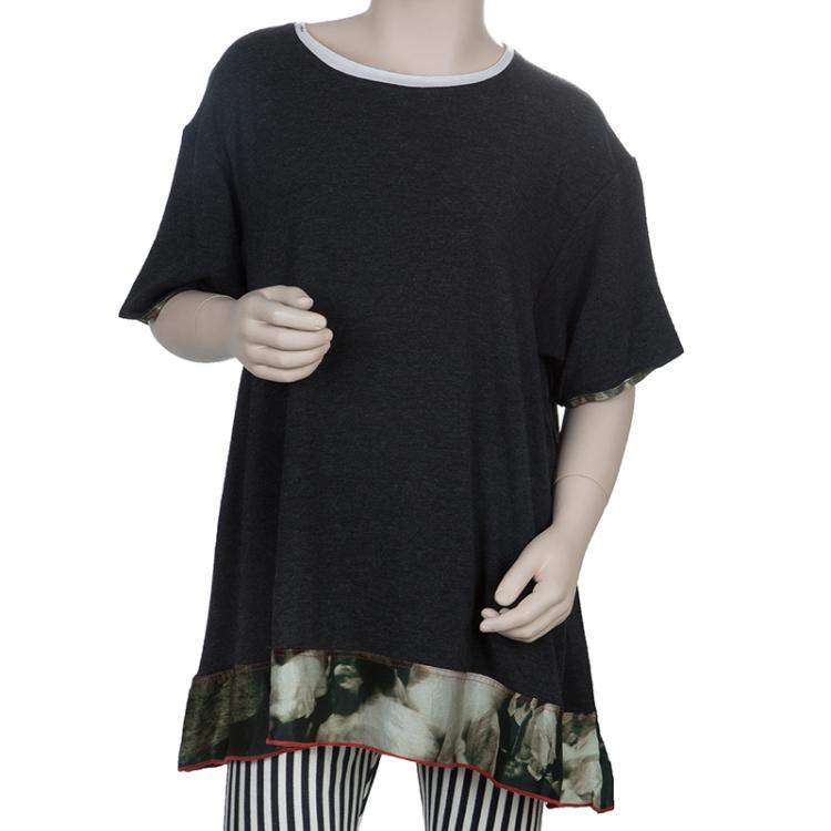 Pre Owned فستان روما إي توسكا بحافة مطبوعة بصورة نيويورك رصاصي داكن 10 سنوات