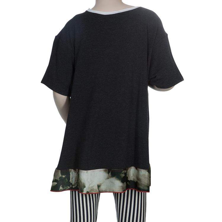 Pre Owned فستان روما إي توسكا بحافة مطبوعة بصورة نيويورك رصاصي داكن 10 سنوات