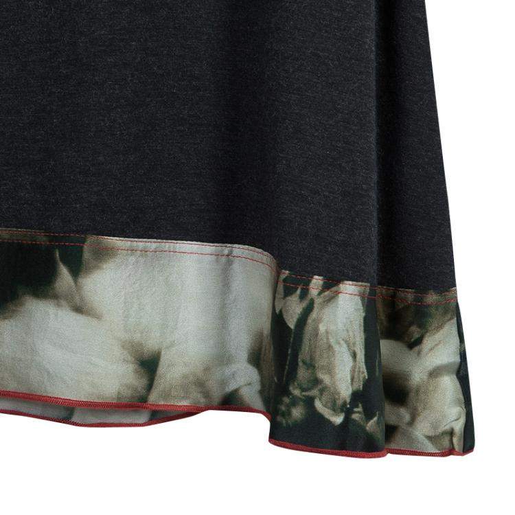 Pre Owned فستان روما إي توسكا بحافة مطبوعة بصورة نيويورك رصاصي داكن 10 سنوات