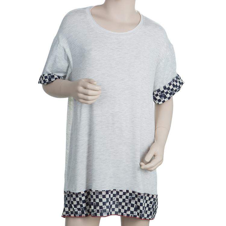 Pre Owned Roma e Tosca Light Grey Melange Printed Trim Dress 12 Yrs 