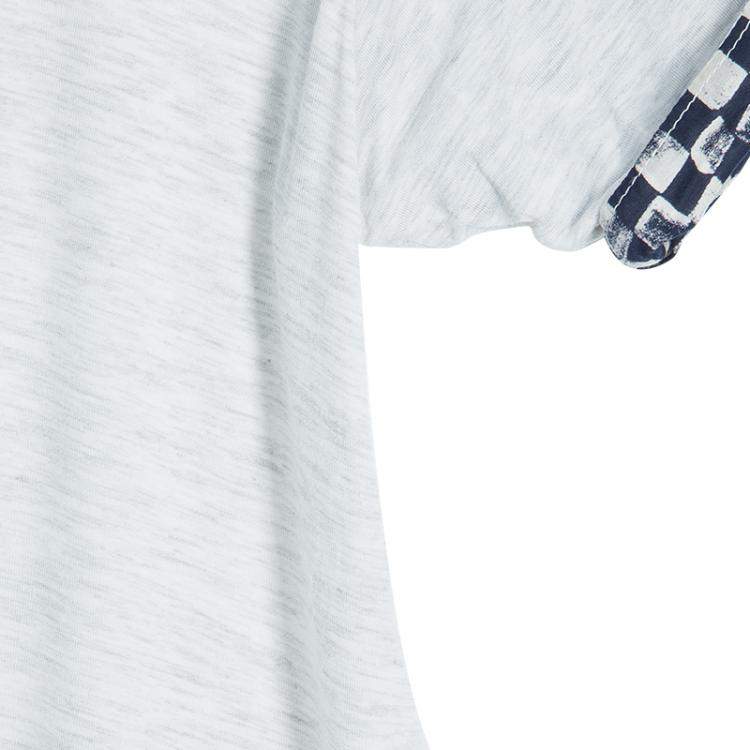 Pre Owned Roma e Tosca Light Grey Melange Printed Trim Dress 12 Yrs 