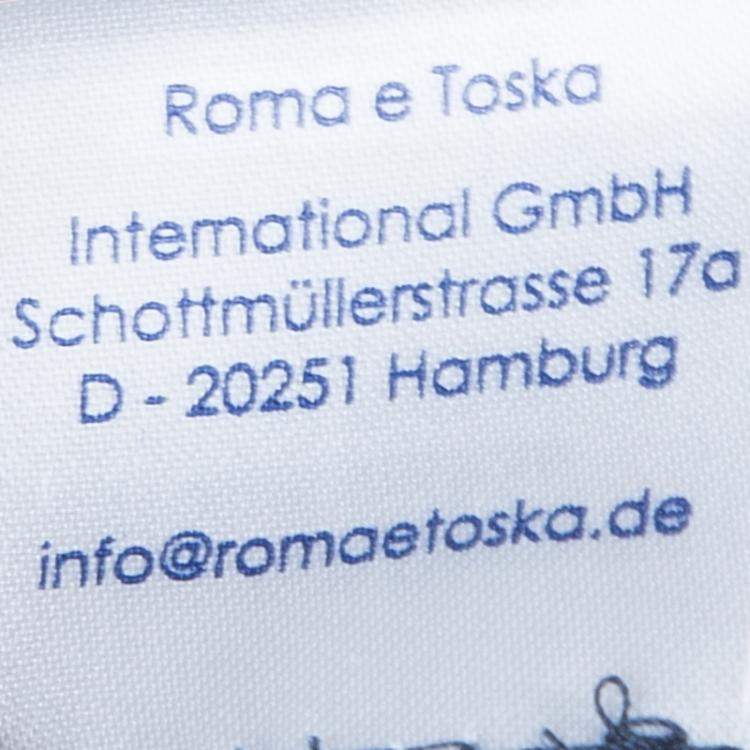 Pre Owned Roma e Tosca Light Grey Melange Printed Trim Dress 12 Yrs 