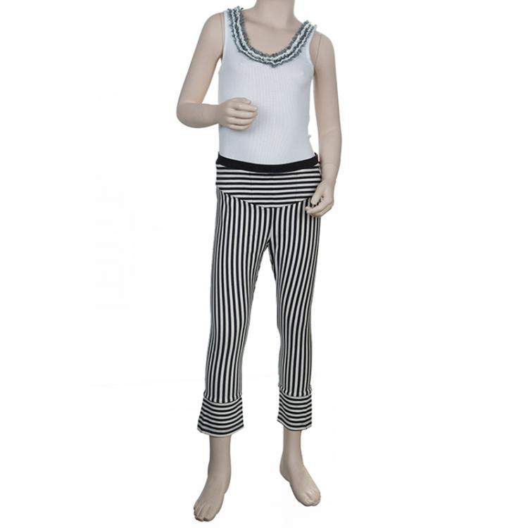 Pre Owned Roma e Tosca Monochrome Striped Leggings 11 Yrs 