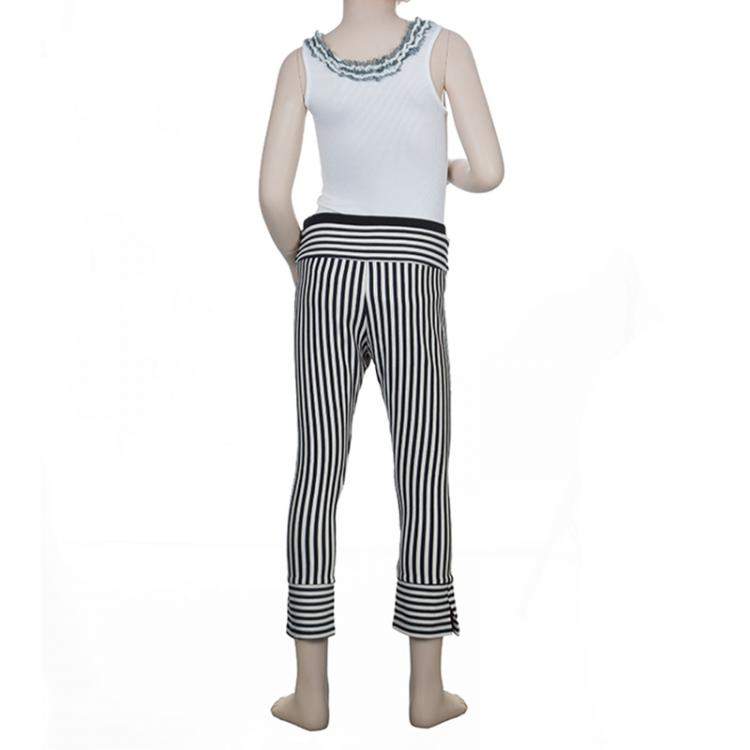 Pre Owned Roma e Tosca Monochrome Striped Leggings 11 Yrs 