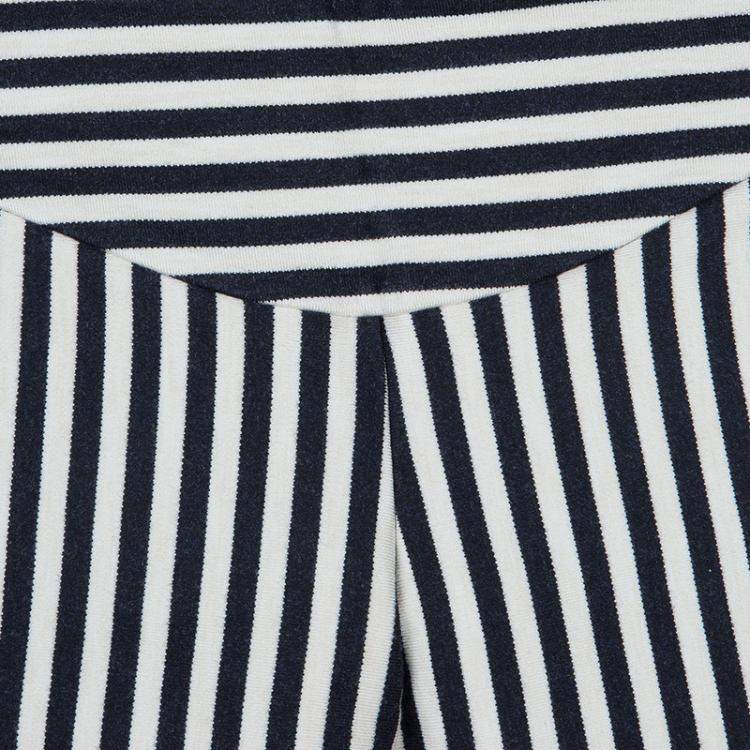 Pre Owned Roma e Tosca Monochrome Striped Capri Leggings 8 Yrs