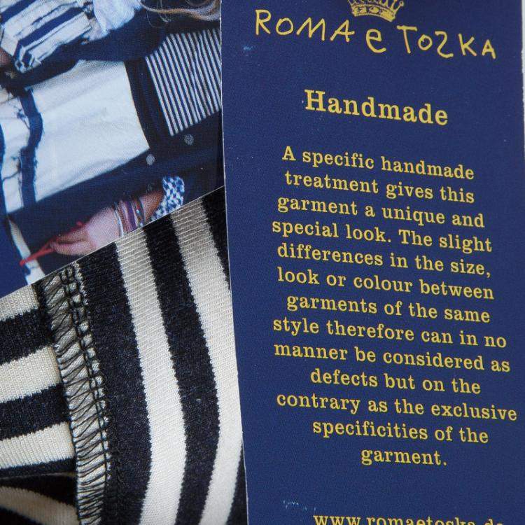 Pre Owned Roma e Tosca Monochrome Striped Capri Leggings 8 Yrs