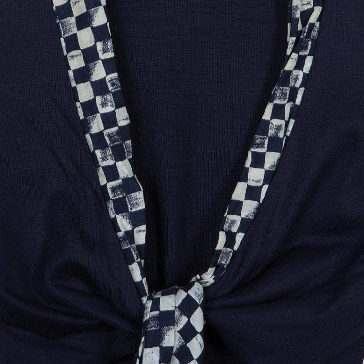 Pre Owned Roma e Tosca Navy Blue Printed Trim Bolero Top 12 Yrs 