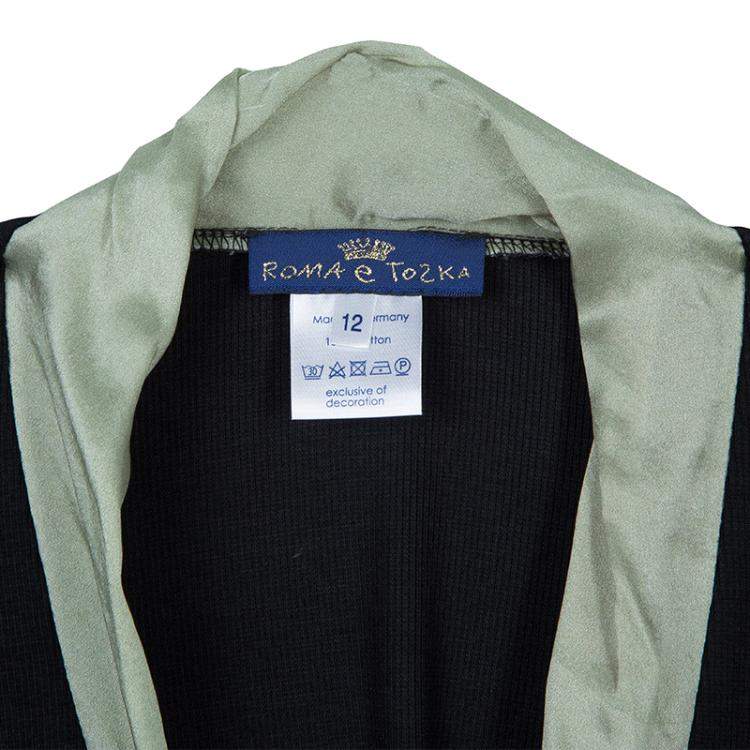 Pre Owned Roma e Tosca Black Silk Trim Bolero Top 12 Yrs 