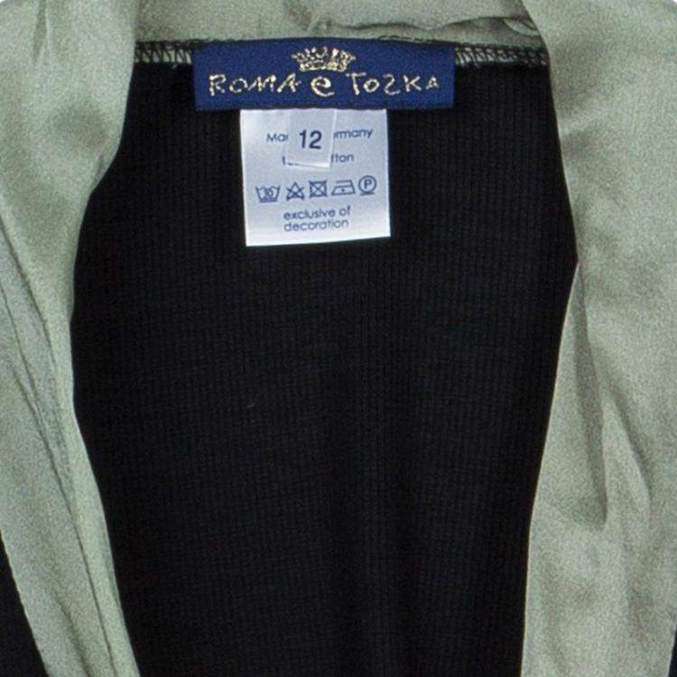 Pre Owned Roma e Tosca Black Silk Trim Bolero Top 12 Yrs 