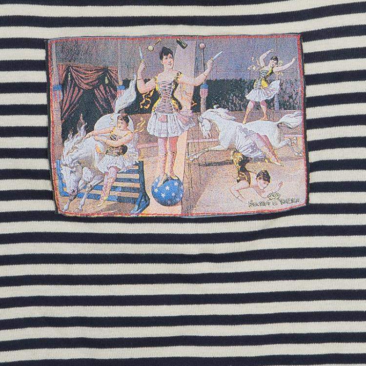 Pre Owned Roma e Tosca Monochrome Striped Patch Print Halter Top 10 Yrs