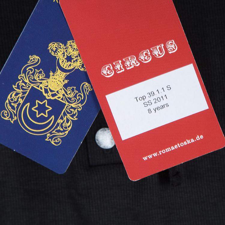 Pre Owned Roma e Tosca Black Lace Trim Tshirt 8 Yrs 