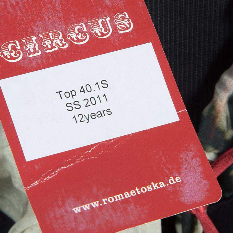 Pre Owned Roma e Tosca Black Contrast Neckline Tshirt 12 Yrs 