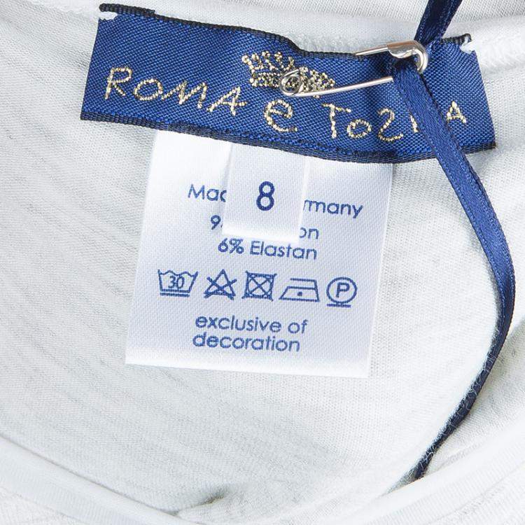 مملوكة مسبقًا Roma e Tosca Light Grey Melange Tshirt 8 Yrs 