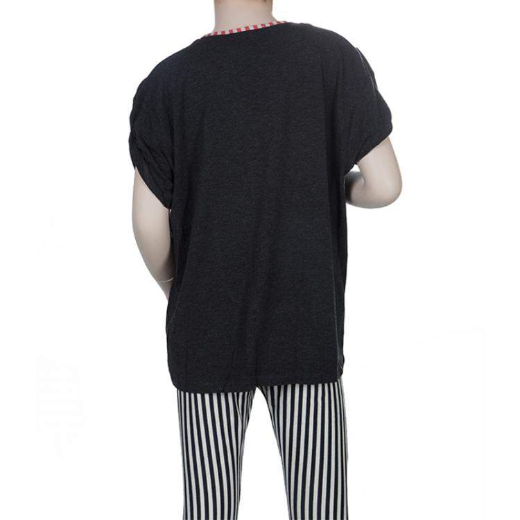 Pre Owned Roma e Tosca Dark Grey Contrast Pintuck Detail Tshirt 10 Yrs 