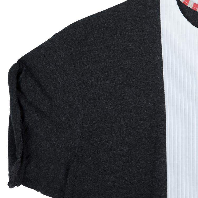 Pre Owned Roma e Tosca Dark Grey Contrast Pintuck Detail Tshirt 10 Yrs 