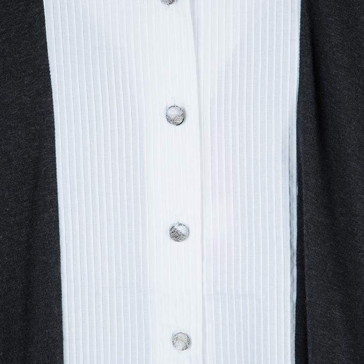 Pre Owned Roma e Tosca Dark Grey Contrast Pintuck Detail Tshirt 10 Yrs 