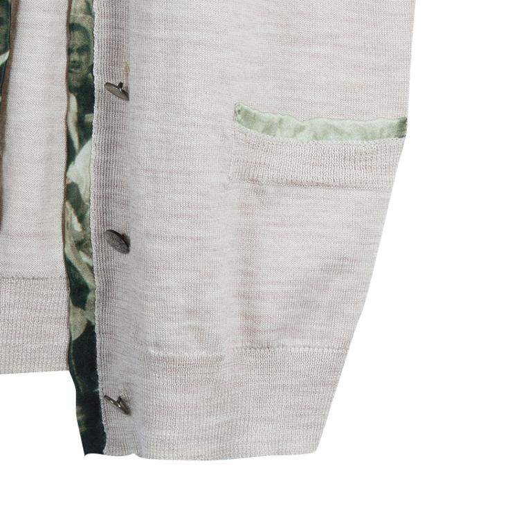 Pre Owned Roma e Tosca Beige Silk Trim Merino Wool Cardigan 12 Yrs 