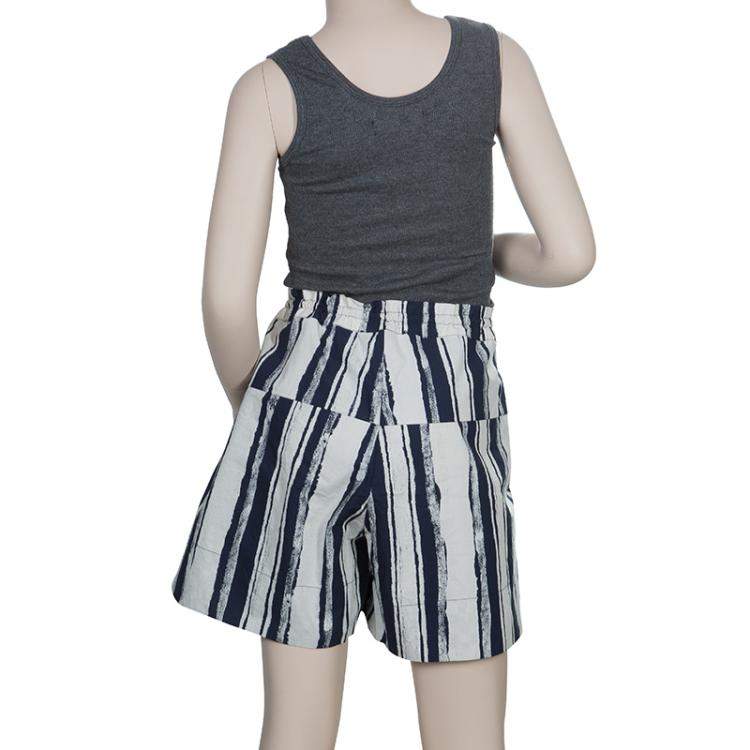 Pre Owned Roma e Tosca Blue & White Striped Adjustable Shorts 12 Yrs 
