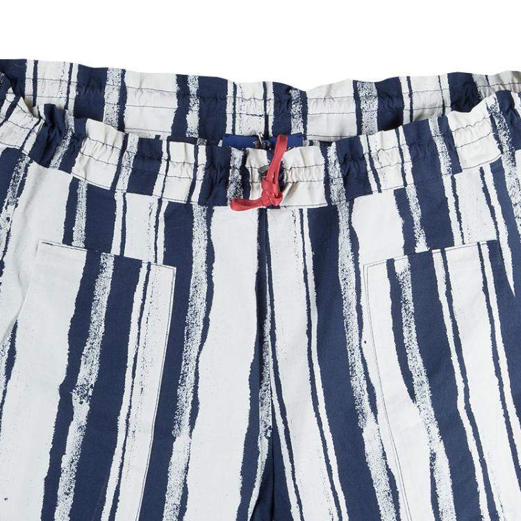 Pre Owned Roma e Tosca Blue & White Striped Adjustable Shorts 12 Yrs 