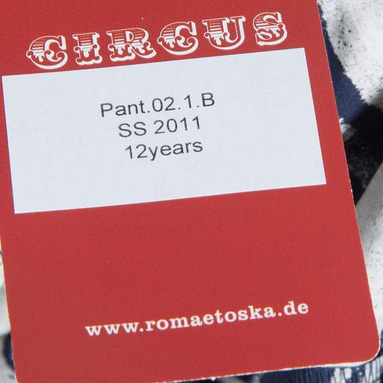 Pre Owned Roma e Tosca Blue & White Striped Adjustable Shorts 12 Yrs 