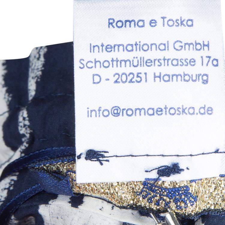 Pre Owned Roma e Tosca Blue & White Striped Adjustable Shorts 12 Yrs 