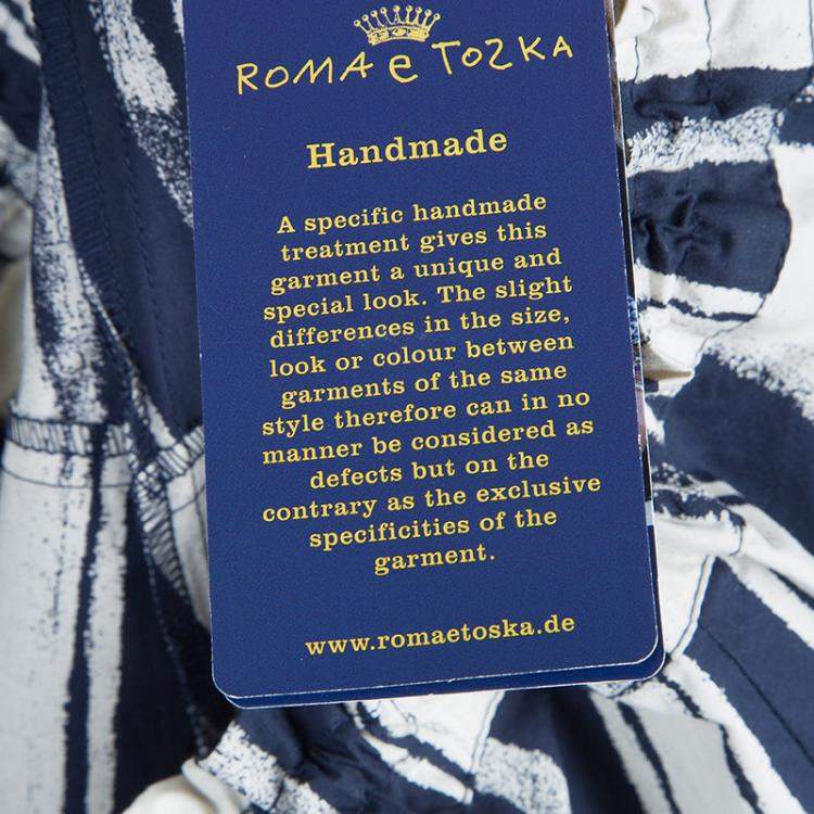 Pre Owned Roma e Tosca Blue & White Striped Adjustable Shorts 14 Yrs 