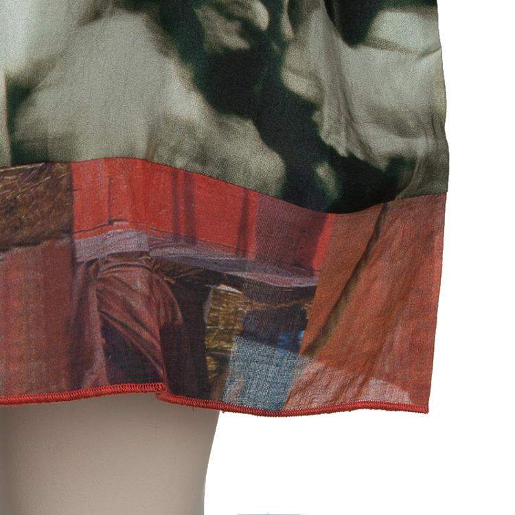 Pre Owned Roma e Tosca Beige New York Printed Silk Tunic Dress 10 Yrs 