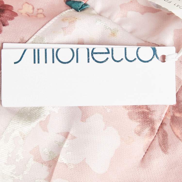Pre Owned Simonetta Kids Pink Floral Jacquard Trouser 6 Yrs 