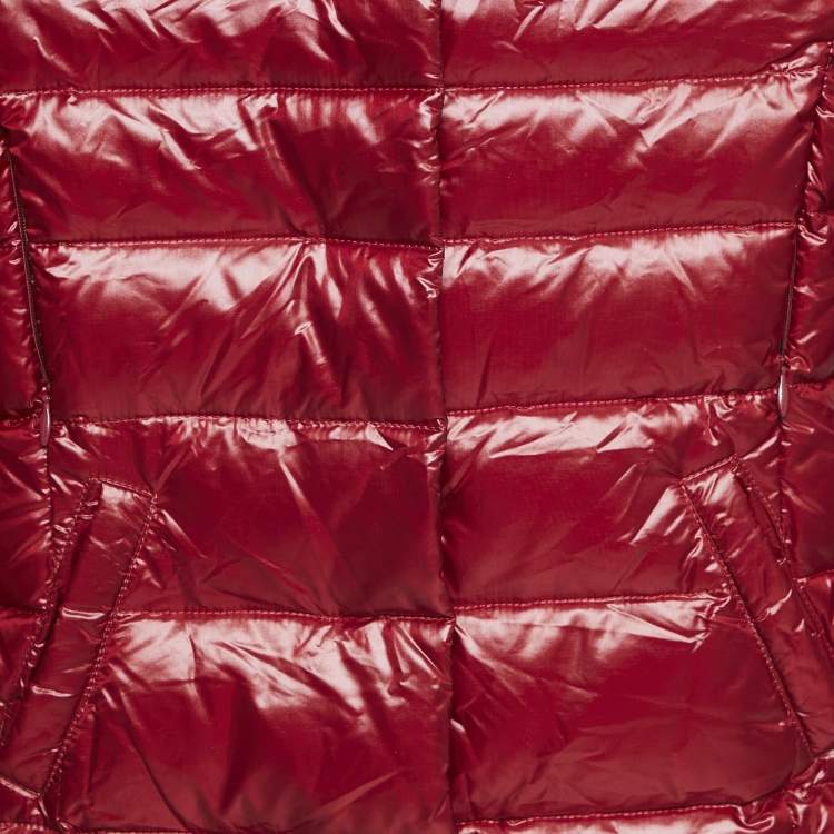 Pre Owned Simonetta Kids Dark Red Nylon Zip-Up Hooded Down Jacket 6 Yrs