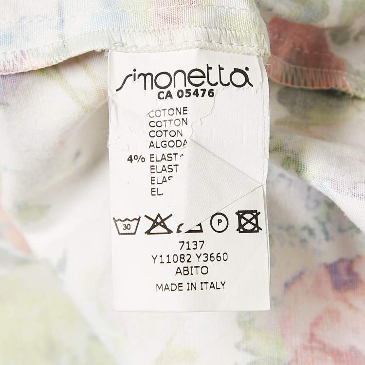 Pre Owned Simonetta Kids Multicolor Floral Print Cotton Sleeveless Dress 6 Yrs