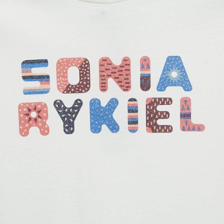 Pre Owned Sonia Rykiel Kids White Printed Jersey T-Shirt 12 Yrs 