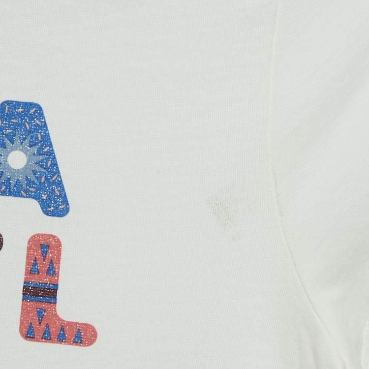 Pre Owned Sonia Rykiel Kids White Printed Jersey T-Shirt 12 Yrs 